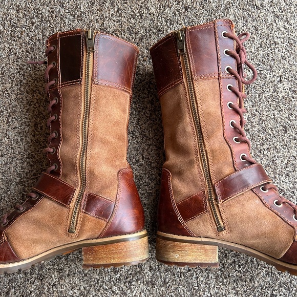 Timberland Earthkeeper Bethel Mid lace Boots size 9 Brown Distressed Leather - Picture 3 of 12